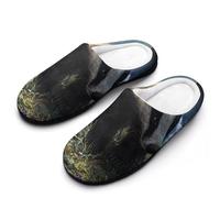 Badger Flowers Bluebells Women's Warm Slippers Non-Slip Rubber Cotton Winte Shoes for Indoor Outdoor