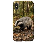 Badger Forest Wildlife Woodland Path Animal Scene Design Case for iPhone X/XS