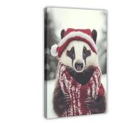 Badger in Christmas Clothes, Holiday Badgert, Funny Christmas Animal, Cozy Winter, Badger Lover Gift, Cute Holiday Poster Print for Teen Boys Room Wall Art Canvas Painting Print 20x30inch(50x75cm)