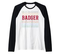 Badger Layered Text Costume Animal Lover Raglan Baseball Tee