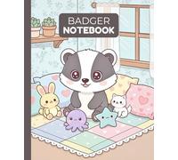 Badger Notebook: Pastel, Cozy, and Wide-Ruled Journal - 110 Pages for School, Writing, Notes - Perfect Gift for Kids, Students and Badgers Lovers