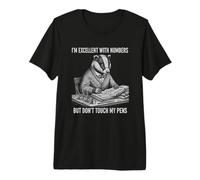 Badger Numbers Pens Accountant Math Finance Vintage Engravi Premium T-Shirt