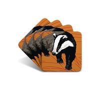 Badger - Set of 4 Coasters - Leslie Gerry Animal Gifts