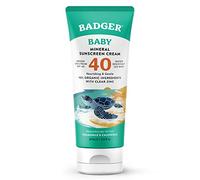 Badger SPF 40 Baby Reef Safe Natural Mineral Sunscreen Cream with Clear Zinc Oxide, Broad Spectrum and Water Resistant, Chamomile, 2.9 ml Oz