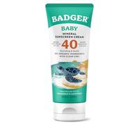 Badger SPF 40 Baby Reef Safe Natural Mineral Sunscreen Cream with Clear Zinc Oxide, Broad Spectrum and Water Resistant, Chamomile, 2.9 ml Oz