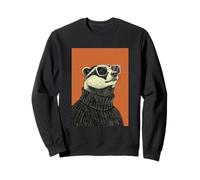 Badger Stylish 80s Pop Art Portrait w Sunglasses Sweatshirt