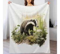 Badger Ultra-Soft Micro Flannel Blanket Warm Throw Blankets Home Decor for Bed Sofa Travel Quality Washable 130×150cm