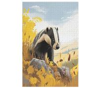 Badger Wooden Jigsaw Puzzles, Quezzle - 1000 Piece Puzzle Board Game, Best Gift for Adults And Kids, Family Game, （78×53cm）