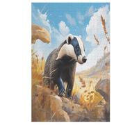Badger Wooden Puzzles Jigsaw Puzzle 1000 Pieces for Adults Creative Jigsaw Puzzles Difficult Puzzle Challenging Game Gift Toys Teens Family Puzzles （78×53cm）
