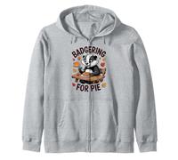 Badgering for Pie Funny Fall Animal Autumn Pun Zip Hoodie