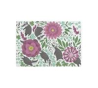 Badgers & Flowers Rectangular Small Glass Worktop Saver - Floral Smooth Kitchen Chopping/Cutting Board Worktop Protector with Non-Slip Feet 28.5cm x 20cm (11" x 8")