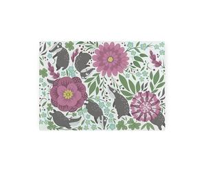 Badgers & Flowers Rectangular Small Glass Worktop Saver - Floral Smooth Kitchen Chopping/Cutting Board Worktop Protector with Non-Slip Feet 28.5cm x 20cm (11" x 8")