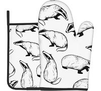 Badgers Oven Mitts And Pot Holders,Cooking Gloves, Heat Resistant Baking Mitts