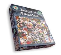 Badges of Brotherhood 1000 Piece Jigsaw Puzzle - Motorcycle Club Emblems for Bikers and Motorcycle Enthusiasts