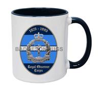 Badges On Mugs Royal Observer Corps Two Tone Black Personalised Mug