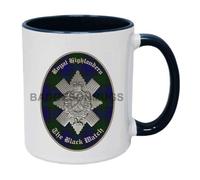 Badges On Mugs The Black Watch (Royal Highlanders) Two Tone Black Personalised Mug