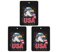 Badges U.S. Flag Car Air Freshener 3-pack Aromatherapy Tablets Hanging Scented Cards for Rooms Bathrooms Wardrobe Square