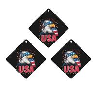 Badges U.S. Flag Car Air Freshener 3-pack Aromatherapy Tablets Hanging Scented Cards for Rooms Bathrooms Wardrobe Rhombus
