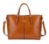 BADGLEY MISCHKA Julia Vegan Leather Tote Weekender Travel Bag, Tan, Large