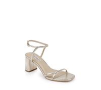 Badgley Mischka Women's Giabella Open Toe Block Heels, Gold Lizard, 6.5