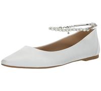 Badgley Mischka Women's London Ballet Flat, Soft White, 9 UK
