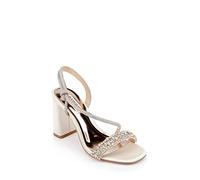 Badgley Mischka Women's Naomi Heeled Sandal, Ivory Satin, 3.5 UK