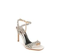 Badgley Mischka womens OlympiaHeeled Sandal, White Satin, 7.5
