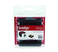 Badgy consumable Pack CBGP0001C for 100 Prints: 100 Blank Cards & 1 Color Printing Ribbon for 100 Prints