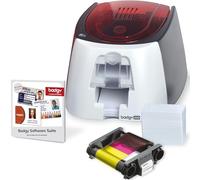 Badgy200 - ID Badge Printer- Badgy200 Badge Making Machine Includes Printer, Design Software,100 White Cards and Color Ribbon for 100 Prints