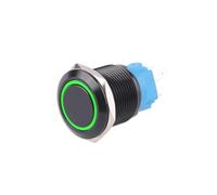 BADIKA 19mm water-proof Metal 5 pin Alumina Black Push Button Switch Ring Annular Light Power Reset Latching Press 1NO 1NC 220V(Ring-Green,A_5PCS_12-24V)