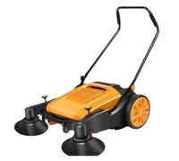 BADIKA Push Sweeper Street Cleaner 55L 70L 80L Unpowered Push Sweeper Large Capacity Road Outdoor Ride on Floor Sweeper(98Cm skylight)