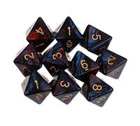 Badiman 10pcs 8 Sided Dice D8 Polyhedral Dice for Dungeons And Dragons Table Games, Red Blue, 16mm