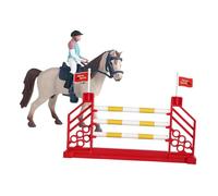 Badiman 3x Riding Toy Set with Horse And Fence, Toy Set for Children for Role Play, Horse, Realistic Horse Figure for Babies, Women Horseman