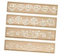 Badiman 4-piece Diwali Stencil Set with Botanical Stencils, Clothing Coloring Templates, Style A