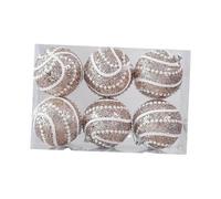 Badiman 6 Pieces Christmas Ball Ornaments Shatterproof Decorative Christmas Tree Balls Hanging Ornaments Baubles Decorations Lightweight Foam And Pp Easy to H, Champagne Gold