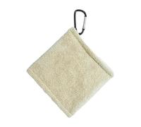 Badiman Golf Ball Towel Wipe Square Golf Ball Cleaning Bag for Golfer Gift, Beige