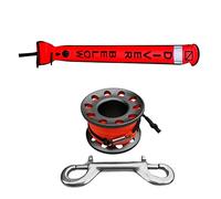 Badiman Scuba Diving SMB Surface Marker Buoy Tube with Dive Reel Spool, Gray
