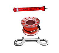 Badiman Scuba Diving SMB Surface Marker Buoy Tube with Dive Reel Spool, Pink