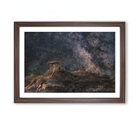 Badlands in South Dakota Painting Framed Print | A2 Walnut Framed Wall Art | Ready to Hang | Modern Historical Picture | Living Room Bedroom Lounge Office