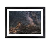Badlands In South Dakota Painting Modern Art Framed Print | A3 Black Framed Wall Art | Ready to Hang | Modern Historical Picture | Living Room Bedroom Lounge Office