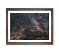 Badlands In South Dakota Painting Modern Art Framed Print | A3 Walnut Framed Wall Art | Ready to Hang | Modern Historical Picture | Living Room Bedroom Lounge Office
