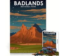Badlands National Park 1000 Piece Jigsaw Puzzle Clear Thinking Tranquil Pastime Precise Edges Festive Surprise (38x26cm)