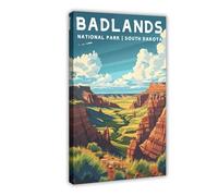 Badlands National Park Canvas Poster Bedroom Decor Landscape Office Room Decor Gift 20x30inch(50x75cm)