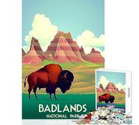 Badlands National Park for Adults 1000 Piece Jigsaw Puzzle Art Work Gifts Improve Memory Toy Wall Decor for And from 14 Years And over (38x52cm)