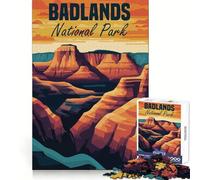 Badlands National Park Poster for Adults 1000 Piece Jigsaw Puzzle Thought Training Mind Calming Fun Uniform Cut Xmas Gift (38x26cm)