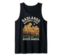 Badlands National Park South Dakota Retro Bison and Ram Art Tank Top