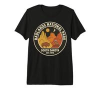 Badlands National Park South Dakota Retro Wildlife Badge Art Premium T-Shirt