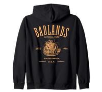 Badlands South Dakota Motorcycle Biker Design Zip Hoodie