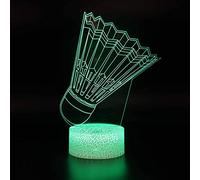 Badminton 3D Night Light,3D Illusion Lamp 16 Color Change Decor Lamp with Remote Control for Living Bed Room Bar Gifts