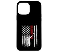 Badminton American Flag Distressed USA Patriotic Player Case for iPhone 13 Pro Max